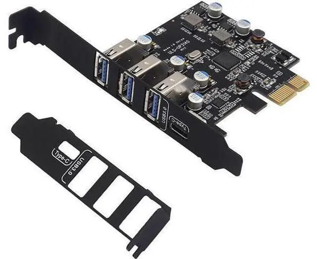 Main image of PCI-E to USB 3.0 4 Ports(1 X USB-C - 3 X USB-A) Expansion Card, PCI Express USB Add in Expansion Card, Internal USB3 Hub for Desktop PC Host Card Support Windows 10/8/7/XP and MAC OS 10.8.2 Above