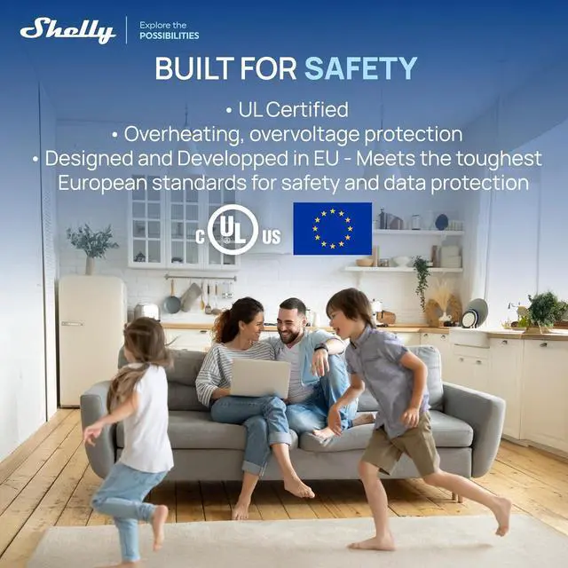 Alt view image 7 of 7 - Shelly Smart Plug UL, WiFi, Bluetooth, Zigbee, Matter Outlet with Power Metering, Works with HomeKit, Google Home, Alexa, Home Assistant, Smart Socket, Easy Setup, Remote Control, Plug US Gen4 Black