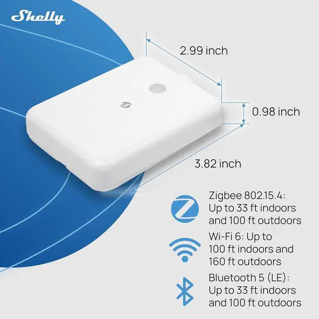 Alt view image 2 of 7 - Shelly Flood Gen4, WiFi, Bluetooth, Zigbee, Matter Smart Flood Sensor with Leak Sensor Cable, Alexa, SmartThings, Google Home, Apple HomeKit Compatible, Flood and Rain Detection, Easy to Use, IP44