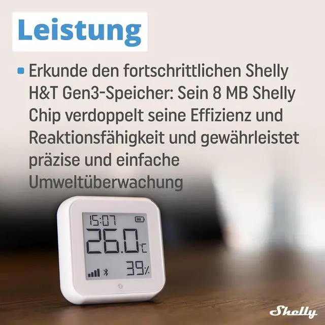 Alt view image 6 of 7 - Shelly H&T Gen3 White Smart Wi-Fi & Bluetooth Temperature & Humidity Sensor | Smart Wi-Fi & Bluetooth, with Remote App Control, Smart Scenes, LCD Display, Notification Alerts, Free Data Storage Export