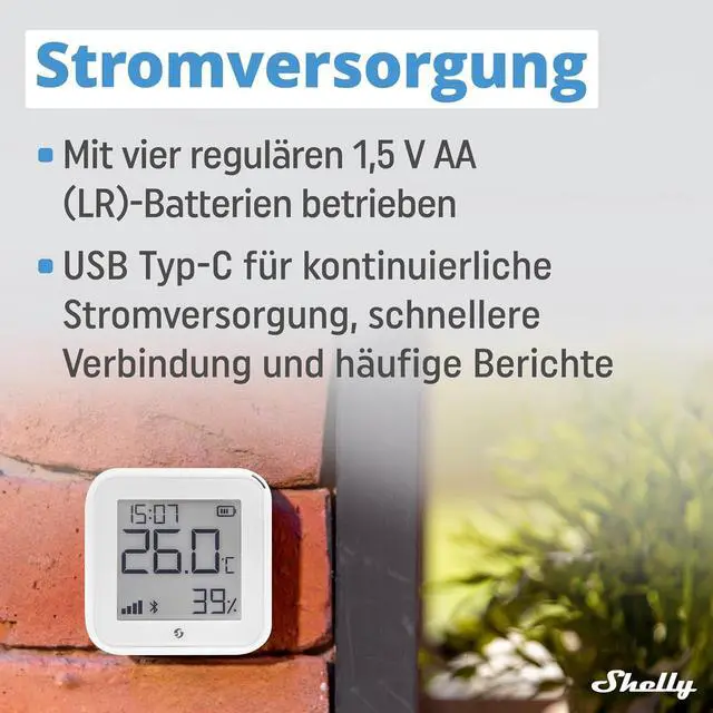 Alt view image 7 of 7 - Shelly H&T Gen3 White Smart Wi-Fi & Bluetooth Temperature & Humidity Sensor | Smart Wi-Fi & Bluetooth, with Remote App Control, Smart Scenes, LCD Display, Notification Alerts, Free Data Storage Export