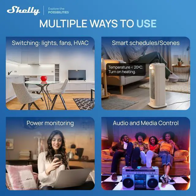 Alt view image 5 of 7 - Shelly Wall Display XL Black - 10.1 Inch Touchscreen WiFi Smart Home Control Panel, Built-in 5A Relay, Works with Alexa, Google, HomeKit, Home Assistant, 4 Buttons, Lux Sensor, Neutral Wire Required