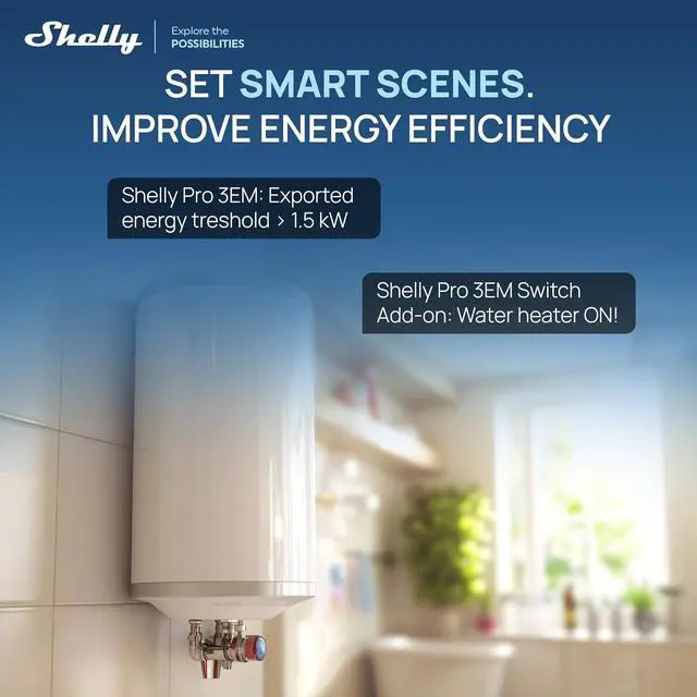 Alt view image 7 of 7 - Shelly Pro 3EM (120A) v2 | Wi-Fi, Matter & LAN, 3-Phase Smart Energy Meter | Home Automation | Compatible with Alexa, HomeKit, Google Home SmartThings | Real-time Monitoring | No Hub | Solar Panels