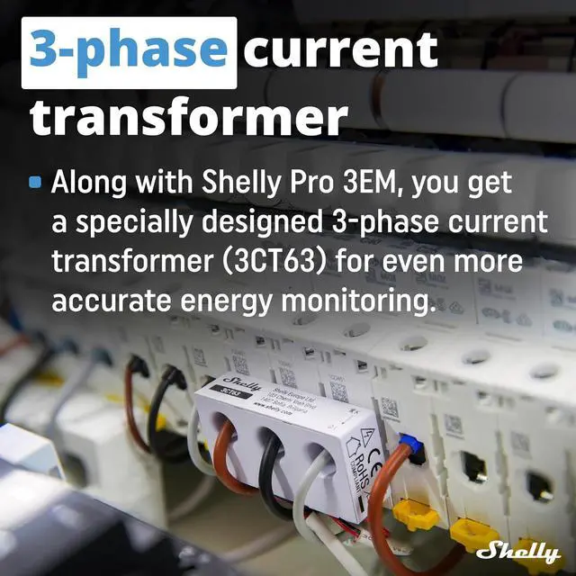 Alt view image 4 of 7 - Shelly Pro 3EM 3CT 63 | Wi-Fi & LAN 3-Phase Professional Smart Energy Meter | DIN Rail | Home Automation | Compatible with Alexa & Google Home | iOS Android App | No Hub | Photovoltaic Ready