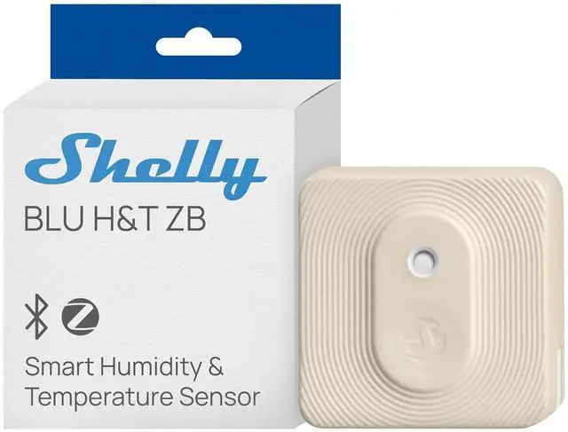 Main image of Shelly BLU H&T ZB Ivory, Bluetooth & Zigbee Operated Temperature & Humidity Levels Sensor, Compatible with Home Assistant, Alexa, Google Home, Water & Dust Resilient, IP54, Real Time Monitoring