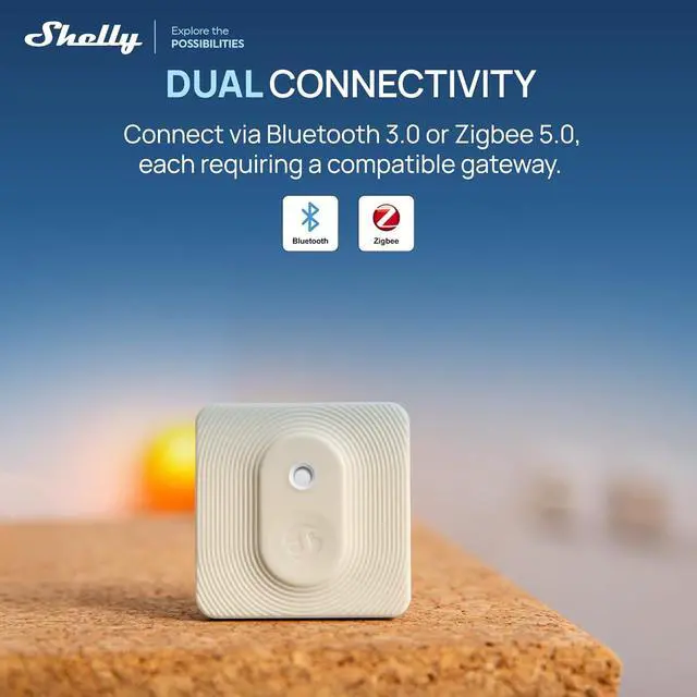 Alt view image 3 of 7 - Shelly BLU H&T ZB Ivory, Bluetooth & Zigbee Operated Temperature & Humidity Levels Sensor, Compatible with Home Assistant, Alexa, Google Home, Water & Dust Resilient, IP54, Real Time Monitoring