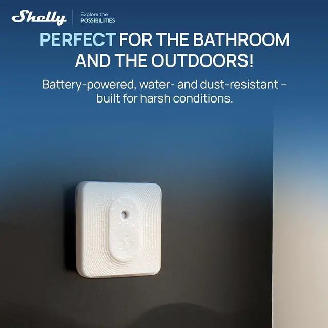 Alt view image 5 of 7 - Shelly BLU H&T ZB Ivory, Bluetooth & Zigbee Operated Temperature & Humidity Levels Sensor, Compatible with Home Assistant, Alexa, Google Home, Water & Dust Resilient, IP54, Real Time Monitoring
