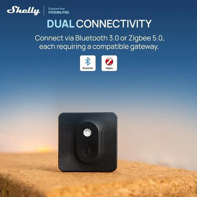 Alt view image 3 of 7 - Shelly BLU H&T ZB Black, Bluetooth & Zigbee Operated Temperature & Humidity Levels Sensor, Compatible with Home Assistant, Alexa, Google Home, Water & Dust Resilient, IP54, Real Time Monitoring