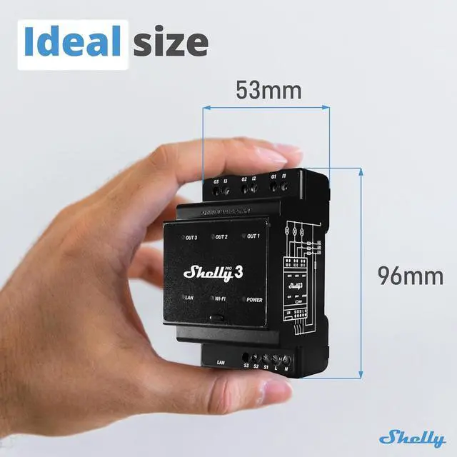 Alt view image 6 of 7 - Shelly Pro 3 | Wi-Fi & LAN, 3-Channel Smart Relay | Home & Facility Automation | Compatible with Alexa & Google Home | iOS Android App | Lights Automation | Controller for Motorized Valve