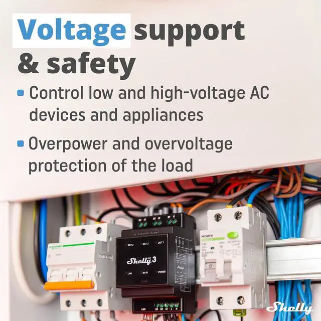 Alt view image 7 of 7 - Shelly Pro 3 | Wi-Fi & LAN, 3-Channel Smart Relay | Home & Facility Automation | Compatible with Alexa & Google Home | iOS Android App | Lights Automation | Controller for Motorized Valve