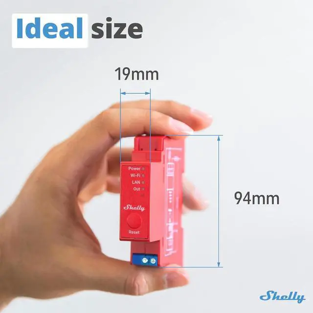 Alt view image 3 of 7 - Shelly Pro 1PM | Wi-Fi & LAN, 1-Channel Smart Relay Switch with Power Metering | Home & Facility Automation | Compatible with Alexa & Google | iOS Android App | Remote Appliances Control