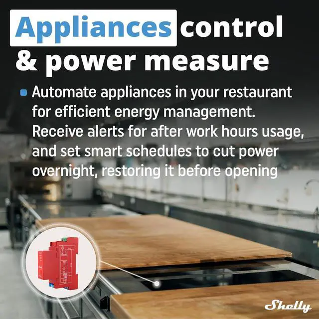 Alt view image 4 of 7 - Shelly Pro 1PM | Wi-Fi & LAN, 1-Channel Smart Relay Switch with Power Metering | Home & Facility Automation | Compatible with Alexa & Google | iOS Android App | Remote Appliances Control