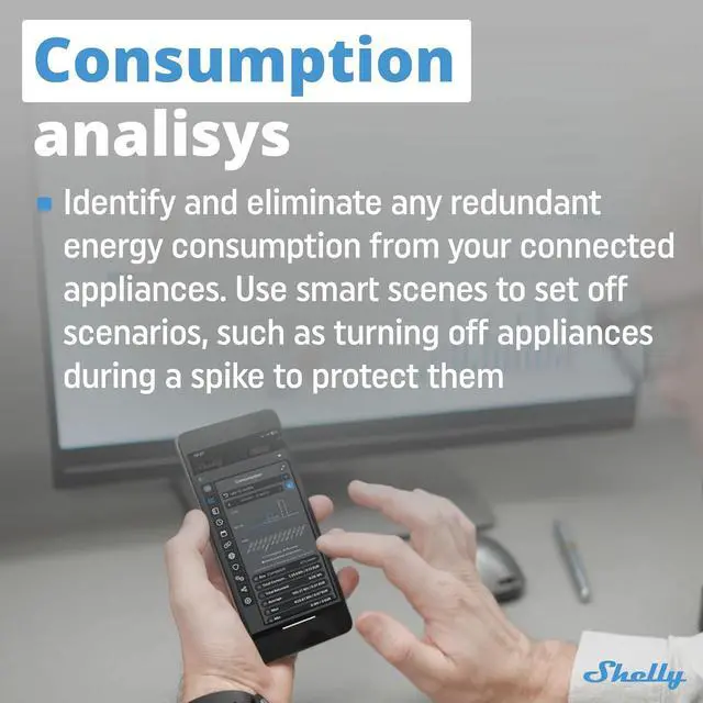 Alt view image 2 of 7 - Shelly PM Mini Gen3 | WiFi Smart Power Meter 1 Channel 16 A | Home Automation | Bluetooth Gateway | Compatible with Alexa & Google Home | iOS Android App | No Hub Required | Smart Schedules
