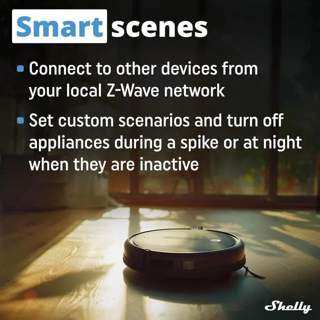 Alt view image 6 of 7 - Shelly Wave PM Mini US LR, Z-Wave Long Range Smart Power Meter, 1-Channel 16 A, Compatible with Alexa, Google Home, SmartThings & Home Assistant, Bulletproof Security