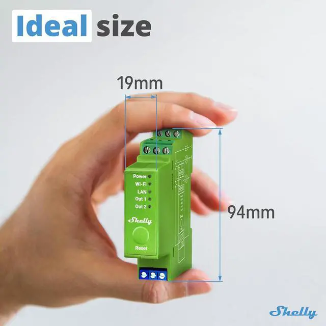 Alt view image 2 of 7 - Shelly Pro Dimmer 2PM | Wi-Fi & LAN 2-Channel Smart Dimmer with Power Metering | Home Automation | Bluetooth Gateway | DIN Rail | Compatible with Alexa & Google Home | Dimmable Lights