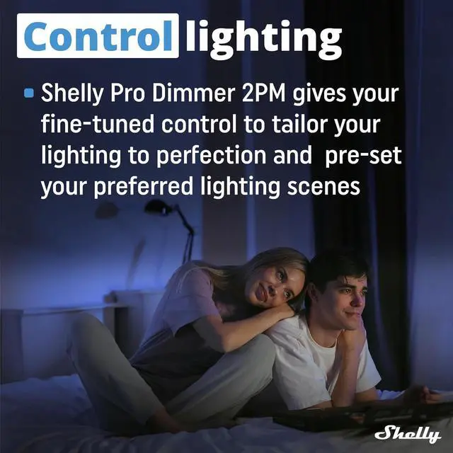 Alt view image 5 of 7 - Shelly Pro Dimmer 2PM | Wi-Fi & LAN 2-Channel Smart Dimmer with Power Metering | Home Automation | Bluetooth Gateway | DIN Rail | Compatible with Alexa & Google Home | Dimmable Lights