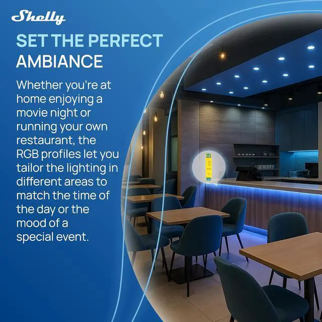 Alt view image 7 of 7 - Shelly Pro RGBWW PM | Wi-Fi & LAN Smart Remote Control for RGBW Led Strips with Power Metering | Home Automation | No Hub | Compatible with Alexa & Google Home | iOS Android App | Dimming Control