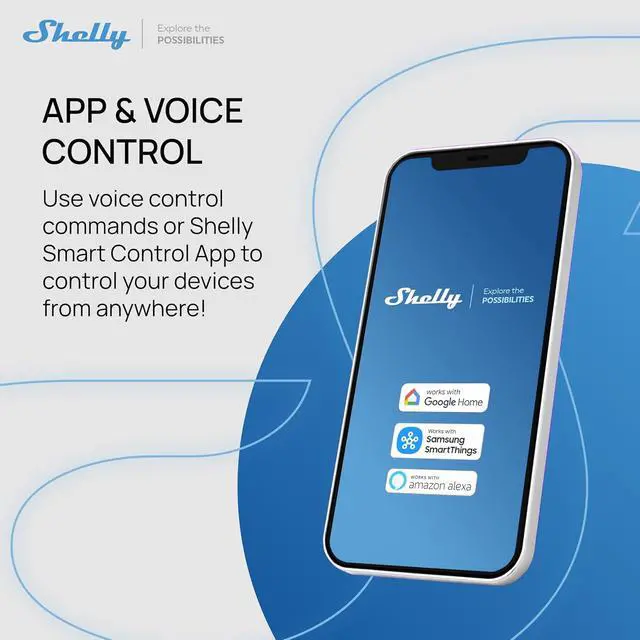 Alt view image 6 of 7 - Shelly 1PM Gen3 WiFi Smart Relay Switch, 1-Channel 16A | Power Metering, Home Automation, Compatible with Alexa & Google Home, iOS Android App, No Hub, Wireless Lighting Control