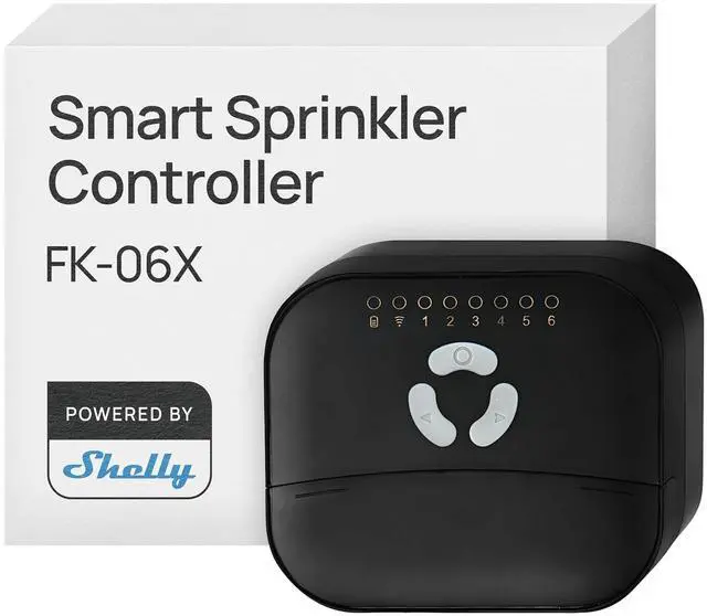 Main image of FrankEver Smart Sprinkler Controller, 6-Zone, WiFi & Bluetooth | Weather-Aware, Multi-Zone System, App Controlled, Home Automation, Custom Programs & Schedules, No Hub, Powered by Shelly