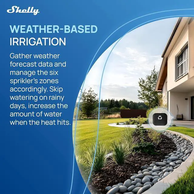 Alt view image 6 of 7 - FrankEver Smart Sprinkler Controller, 6-Zone, WiFi & Bluetooth | Weather-Aware, Multi-Zone System, App Controlled, Home Automation, Custom Programs & Schedules, No Hub, Powered by Shelly