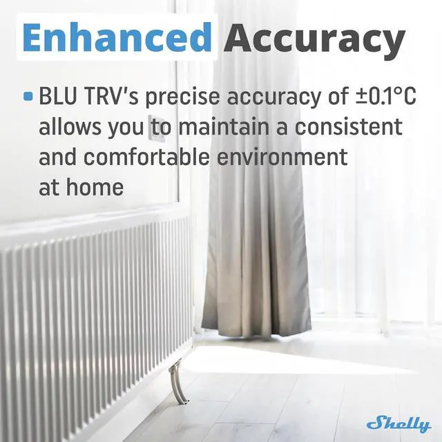 Alt view image 5 of 7 - Shelly Blu TRV & Blu Gateway Gen3, Bluetooth-Operated Smart Thermostatic Valve, Smart Thermostatic Radiator Valve, Temperature Control, Home Automation, Compatible with Alexa, Google, Home Assistant