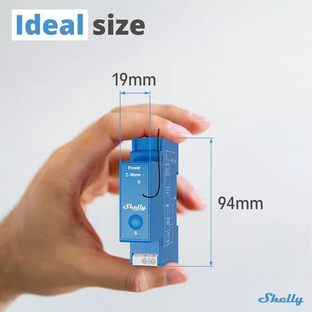 Alt view image 2 of 7 - Shelly Wave Pro 1 US LR | Z-Wave Long Range Smart Relay Switch with Dry Contacts, 1-Channel 16 A | DIN-Rail | Home Automation | High Compatibility | Easy Installation | iOS Android App