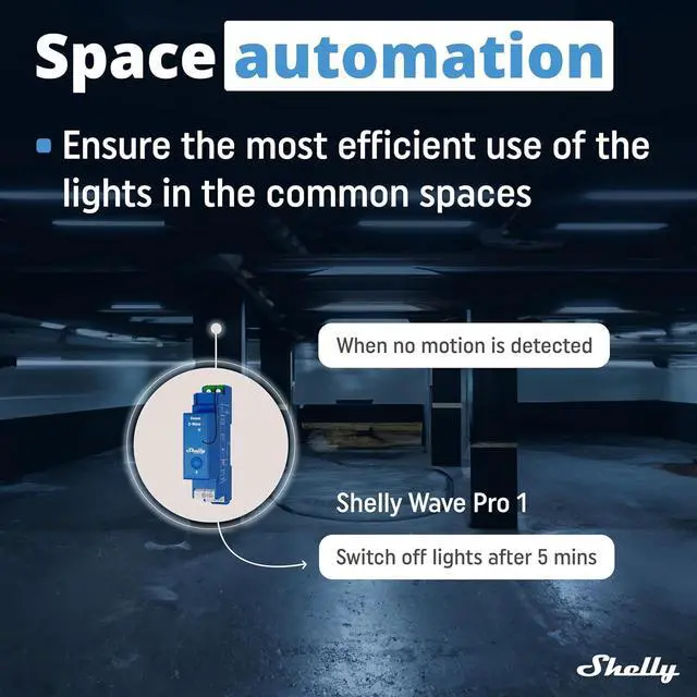 Alt view image 6 of 7 - Shelly Wave Pro 1 US LR | Z-Wave Long Range Smart Relay Switch with Dry Contacts, 1-Channel 16 A | DIN-Rail | Home Automation | High Compatibility | Easy Installation | iOS Android App