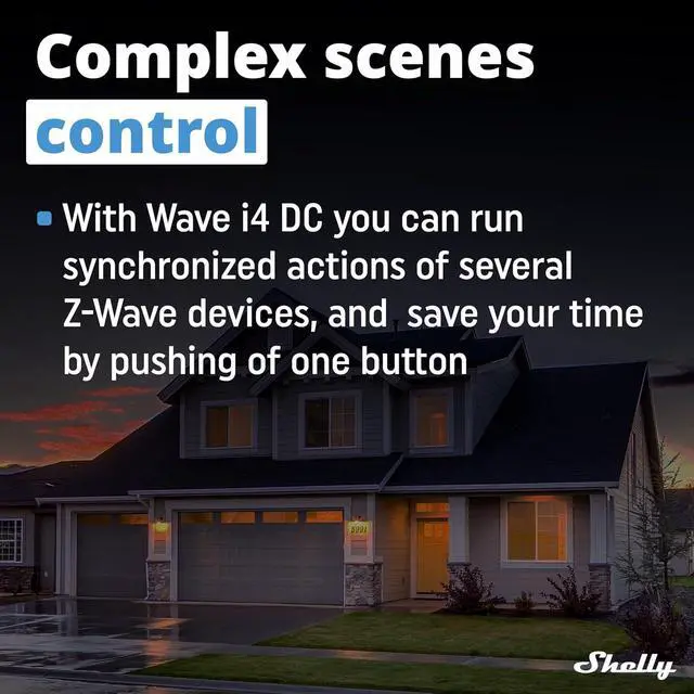 Alt view image 4 of 7 - Shelly Wave i4 DC US LR | Z-Wave Long Range 4 Digital Input Control for Advanced Control | Home Automation | High Compatibility | Easy Installation | Shelly Smart Control iOS Android App | Multi-Click