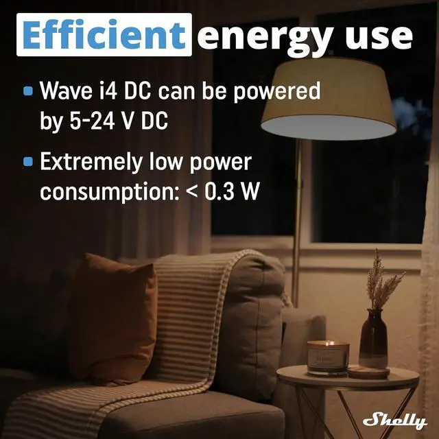 Alt view image 5 of 7 - Shelly Wave i4 DC US LR | Z-Wave Long Range 4 Digital Input Control for Advanced Control | Home Automation | High Compatibility | Easy Installation | Shelly Smart Control iOS Android App | Multi-Click
