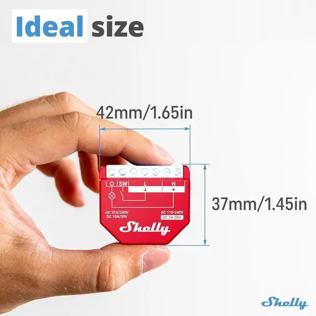 Alt view image 3 of 7 - Shelly Wave 1PM US LR UL | Z-Wave Long Range Smart Switch Relay, 1-Channel 15 A with Power Metering | Home Automation | High Compatibility | Easy Installation | iOS Android App