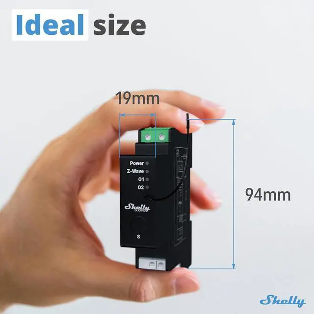 Alt view image 2 of 7 - Shelly Z-Wave Pro Shutter US Controller, High Compatibility | Z-Wave Shutter Controller, Power Metering, DIN-Rail, Home Automation, Repeater, Easy Installation, iOS Android App
