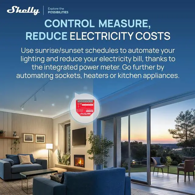 Alt view image 7 of 7 - Shelly 1PM Gen4 UL, Smart Relay Switch with Power Metering, Wi-Fi, Matter