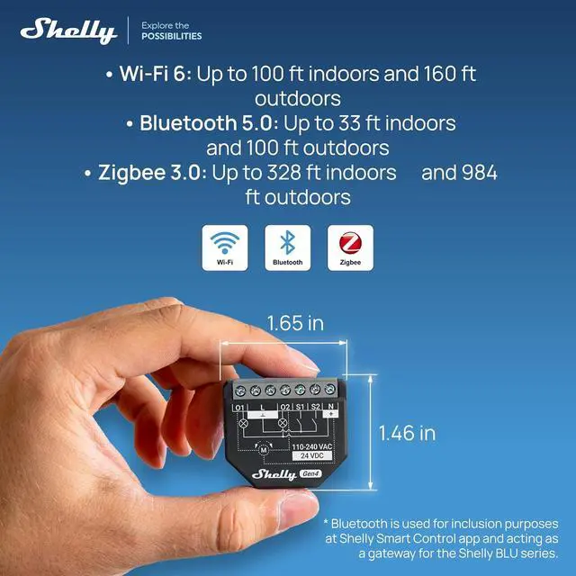 Alt view image 2 of 7 - Shelly 2PM Gen4 UL Smart Relay, Power Metering, Wi-Fi, Matter, 2-Channel