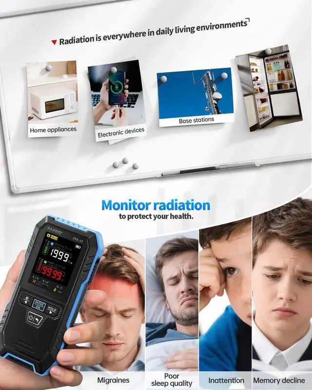 Alt view image 4 of 7 - FNIRSI ERD-10 4-in-1 EMF Detector, Curve Display EMF Radiation Meter | Rechargeable EMF Reader Electromagnetic Field Detector for Home, Office, Ghost Hunting, Paranormal