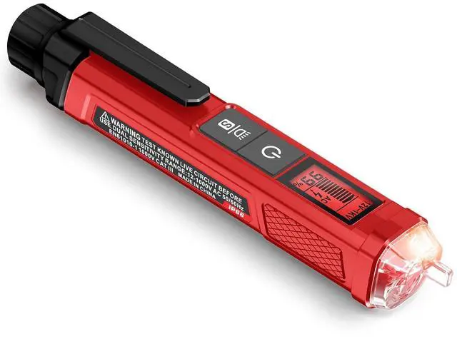 Main image of Voltage Tester/Non-Contact Voltage Tester with Signal Percentage, Dual Range AC 12V/70V-1000V, Live/Null Wire Tester, Electrical Tester with LCD Display, Wire Breakpoint Finder (Full Red)