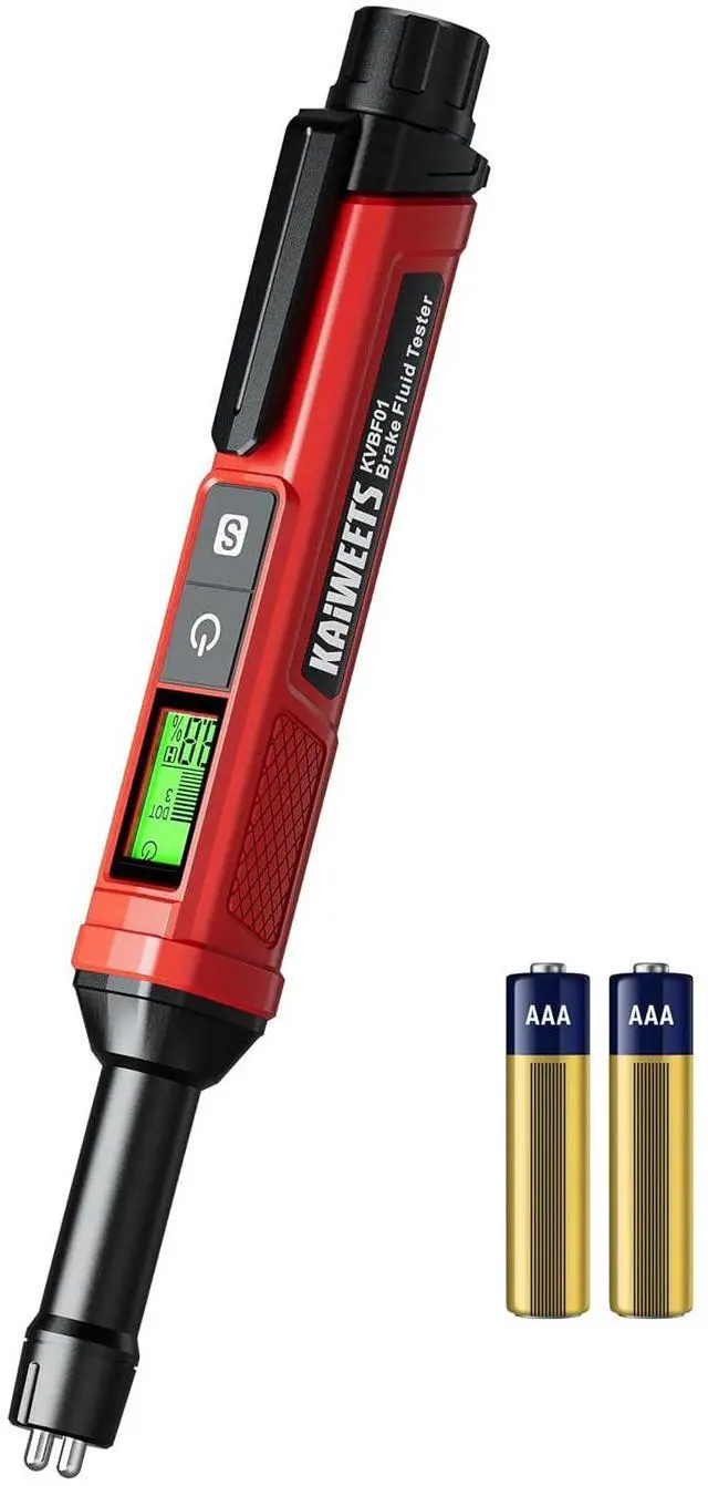 Main image of Brake Fluid Tester Pen with Corrosion Resistance Probe, High-Precision Brake Fluid Moisture Tester with Data Hold Function, Buzzer Alarm, 3 Colors Backlight, Calibrated for DOT3, DOT4, DOT5.1