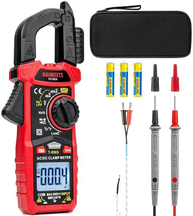 Main image of Digital Clamp Meter Multimeter with D-Shaped Jaw for AC/DC Current & Voltage, Auto-ranging 4000 Counts Voltage Tester with Flashlight Backlight, Measuring Temperature Continuity Diode NCV