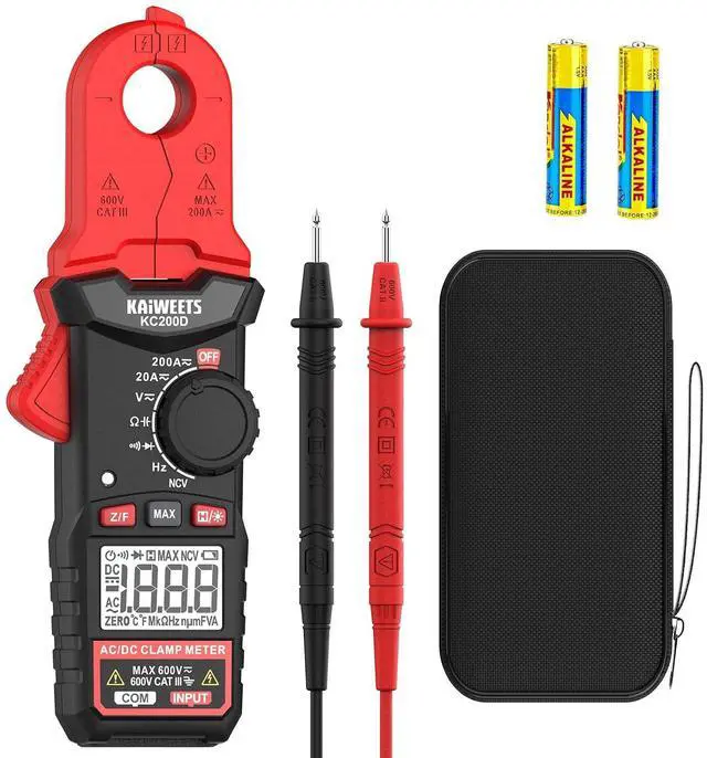 Main image of Digital Clamp Meter with Round Jaw, Automotive Multimeter, NCV, 2000 Counts, Amp Voltmeter, Accuratly Measure AC/DC Current & Volatge, Resistance, Diode, Capacitance, Continuity, Frequency