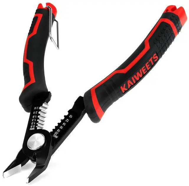 Main image of Wire Cutters 6-Inch Flush cutter with Supplementary Stripping, Cutting Pliers, Handy and Slim Diagonal Cutters, Side Cutting Pliers, Sharp Snip, Safety Lock