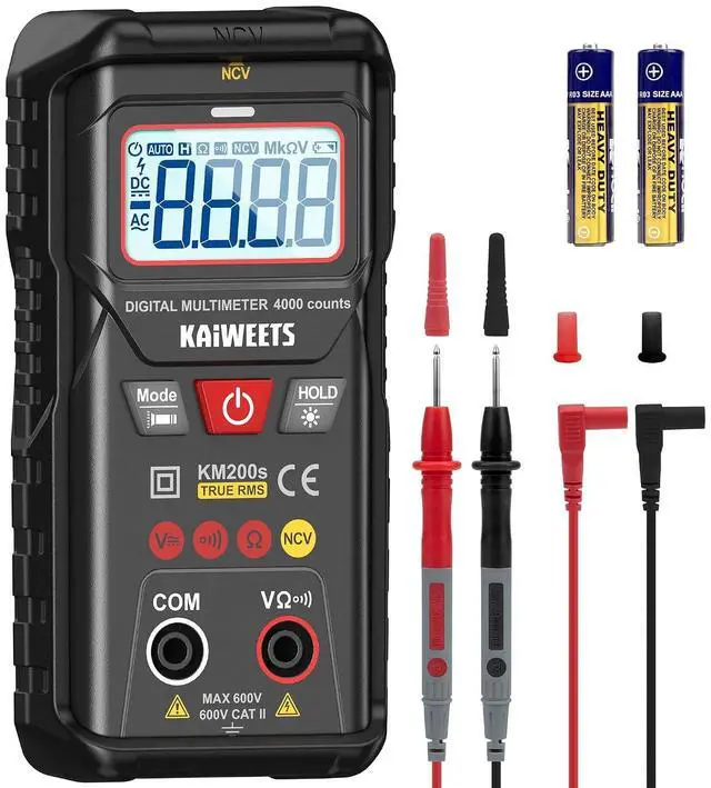 Main image of KM200s Smart Digital Multimeter True RMS, 4000 Counts, Auto Ranging Voltmeter, NCV Non-Contact Voltage Detector, Measure AC/DC Voltage, Resistance, Diode, Continuity