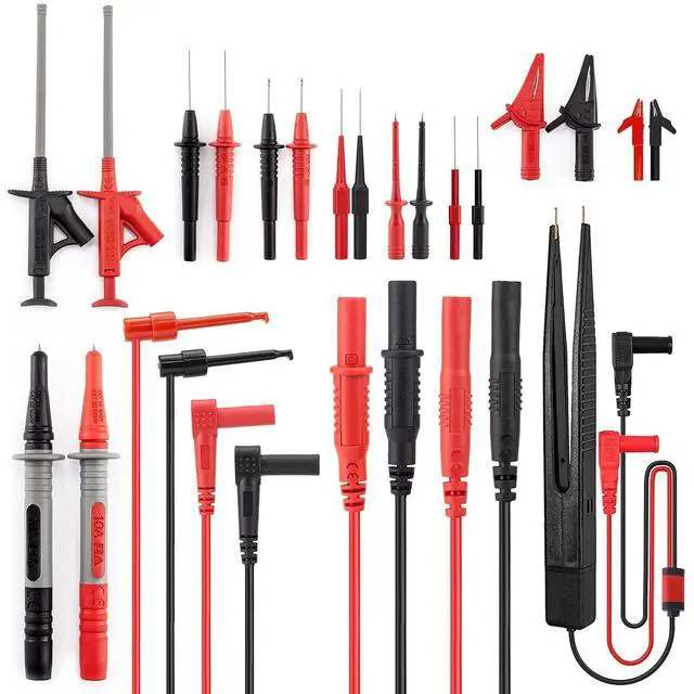Main image of 23PCS Multimeter Test Leads Kit with Replaceable Precision Probes Set and Alligator Clips, Test Probes, Test Hook, Flexible Wires Professional Kit General Use for Digital Electrical Testing
