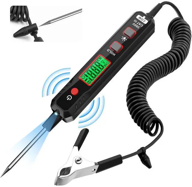 Main image of 0.8V-100V DC Smart Automotive Test Light, Buzzer Circuit Tester with Sharp Probe, Bidirectional Voltage Tester with Flashlight, Electric Test Pen for Car Battery Polarity Continuity Fuses