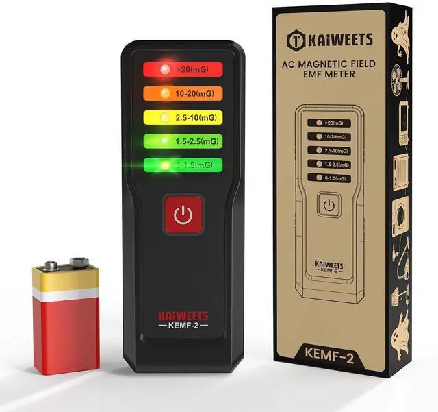 Main image of Magnetic Field EMF Meter, Ghost Hunting Detector, Handheld Electromagnetic Paranormal Investigation Equipment with 5 Level LED Lights, EMF Reader for Home, Office, Outdoor Inspection