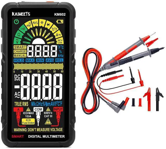 Main image of Smart Multimeter KM602 & Soft Silicone Electrician Test Leads Kit