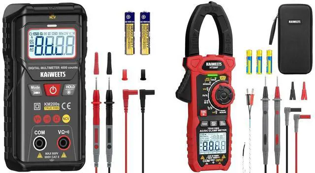 Main image of HT208F Digital Clamp Meter 1000A 6000 Counts & KM200s Smart Auto Ranging Digital Multimeter 4000 Counts