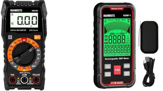 Main image of Digital Multimeter and EMF Detector, 3-in-1 Handheld EMF Meter