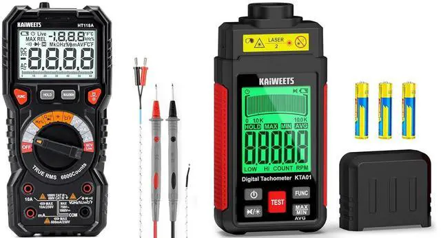 Main image of Digital Multimeter and Non Contact RPM Tachometer