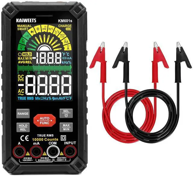 Main image of Alligator Clips Electrical Test Leads Set, KM601s Smart Multimeter