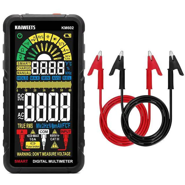 Main image of Alligator Clips Electrical Test Leads Set, KM602 Smart Multimeter