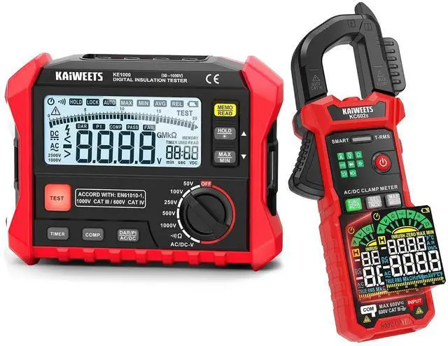 Main image of KE1000 Megohmmeter Insulation Resistance Tester Up to 100G and KC602s Smart Digital Clamp Meter 2026 Intelligent Auto Ranging Multimeter